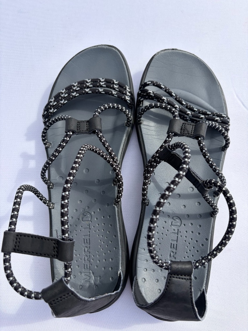 Merrell Women’s Black Corded Sandals In Size 10.5 11 Excellent Condition - Picture 5 of 5